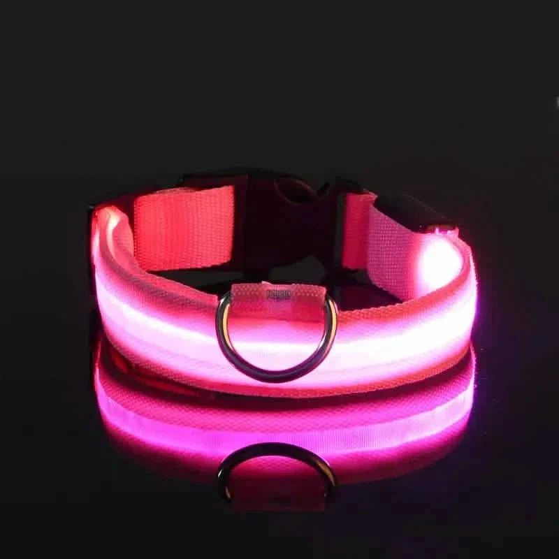 LED Dog Collars Light Adjustable Flashing Luminous Collar Night Anti-Lost